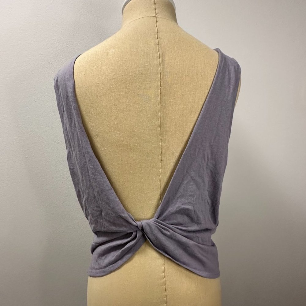 Fabletics Lavender Top With Twist Open Back